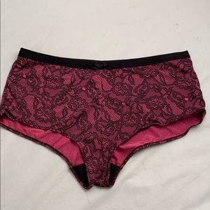 Body Form magenta and black lace 1x panty